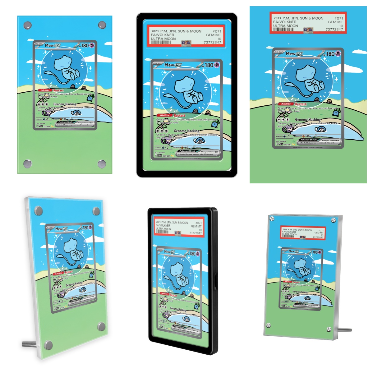 Display Case Acrylic - عرض بطاقات البوكيمون PTCG Mew ex
