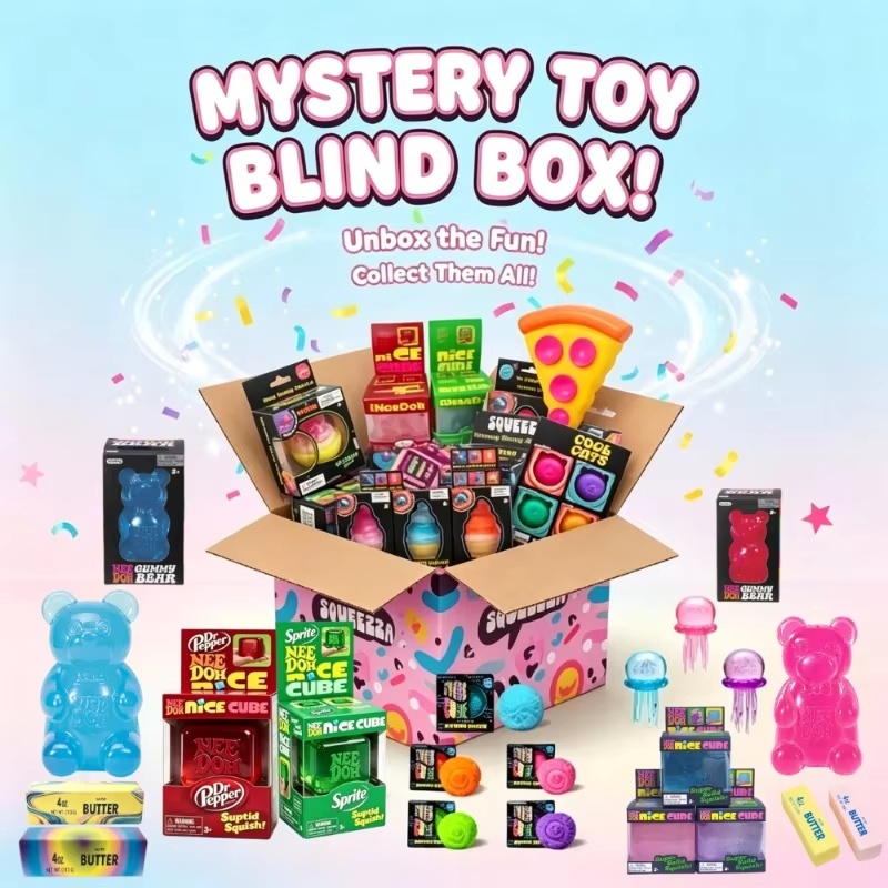 Mystery Box Blind Bag - صندوق ألعاب سكويشي مكعب وحيوانات بحرية