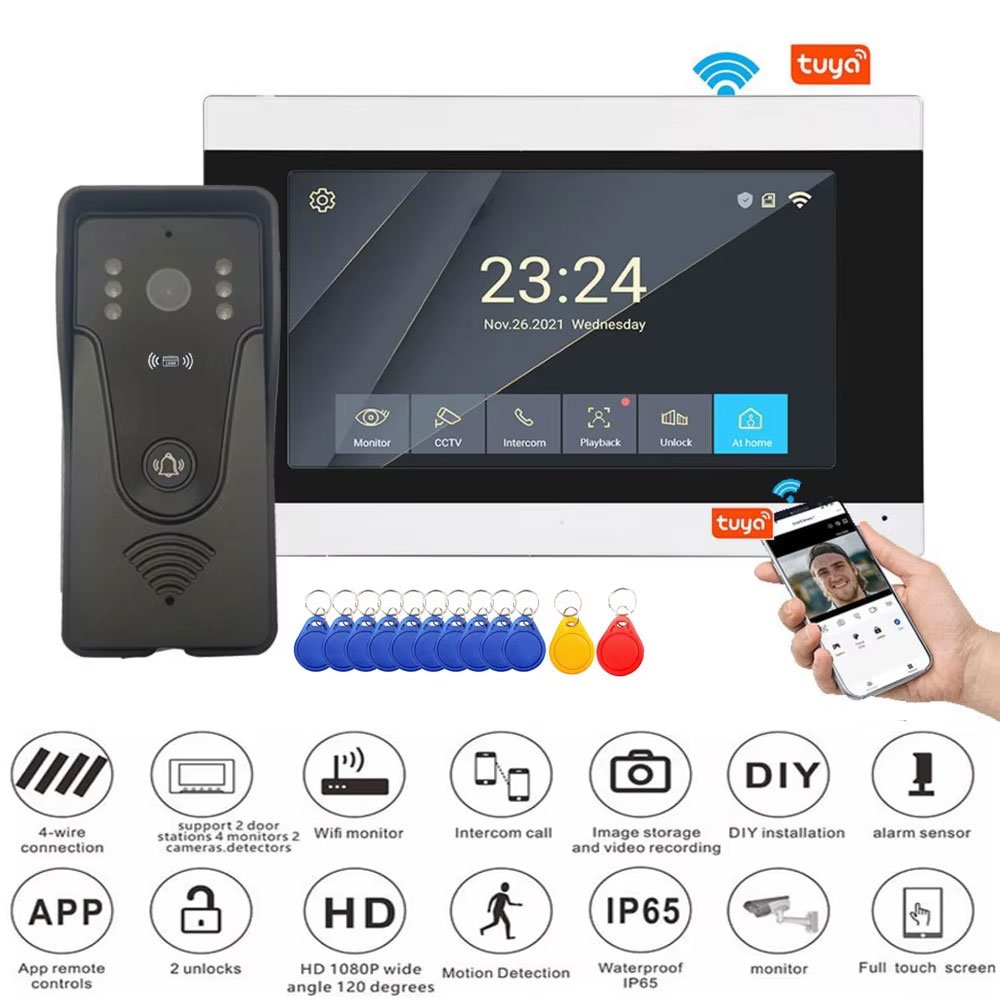 Tuya 1080P 7 بوصة شاشة ملونة ت - مراجعة Graded Card Display وسعره
